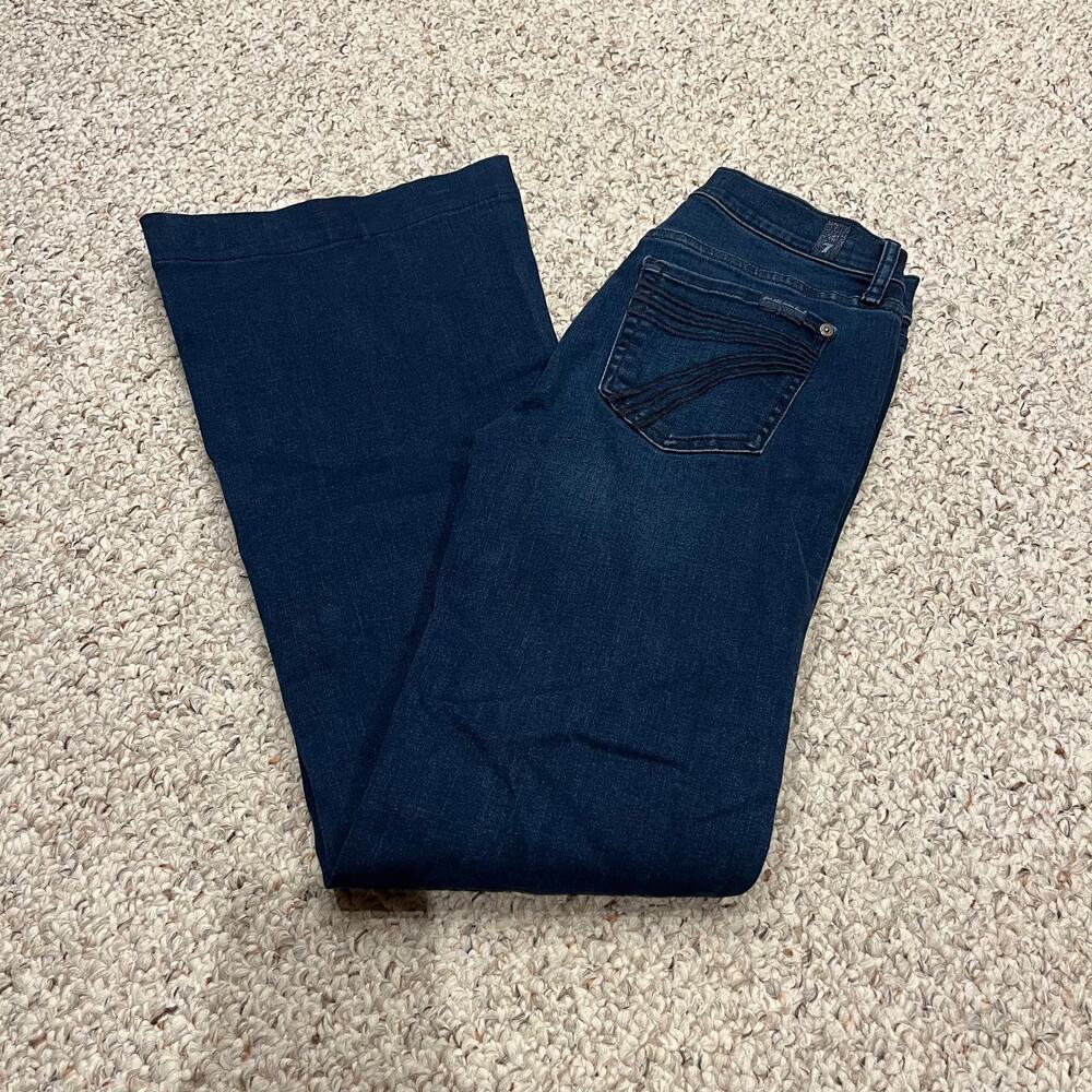 7 For All Mankind Dojo Jeans 25 Flare Dark Wash Denim Grunge Casual Normcore